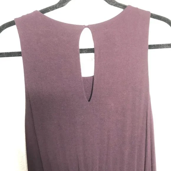 Athleta Keyhole Maxi Dress Purple Small Side Slit Sleeveless - Picture 5 of 8